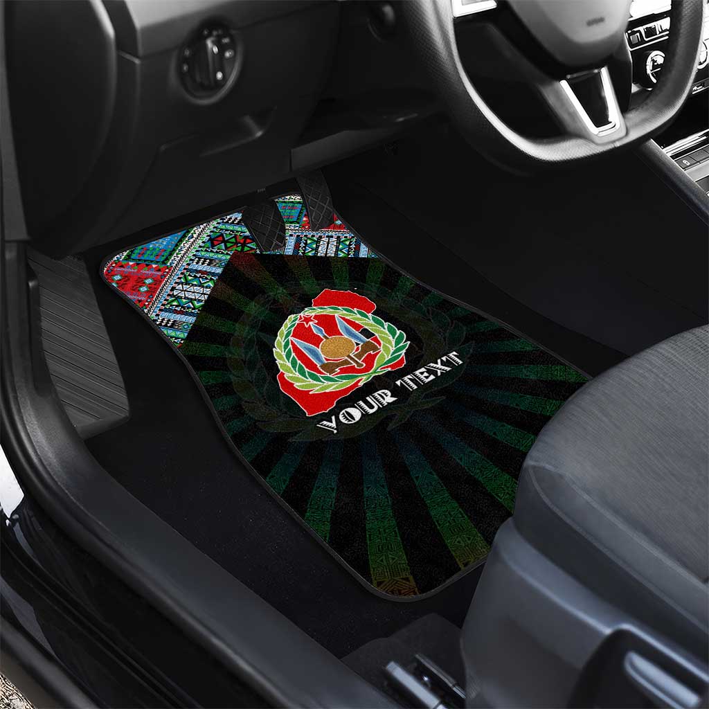 Djibouti Roots Car Mats African Map in Fingerprint and Tribal Colors
