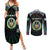 Personalized Djibouti Roots Couples Matching Summer Maxi Dress and Long Sleeve Button Shirt African Map in Fingerprint and Tribal Colors