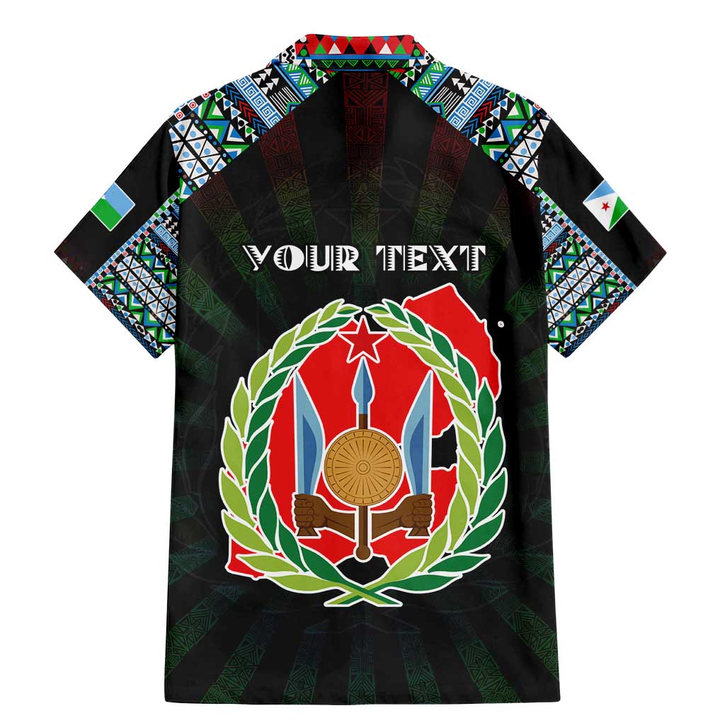 Personalized Djibouti Roots Family Matching Mermaid Dress and Hawaiian Shirt African Map in Fingerprint and Tribal Colors