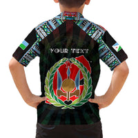 Personalized Djibouti Roots Family Matching Off The Shoulder Long Sleeve Dress and Hawaiian Shirt African Map in Fingerprint and Tribal Colors