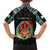 Personalized Djibouti Roots Family Matching Off Shoulder Short Dress and Hawaiian Shirt African Map in Fingerprint and Tribal Colors