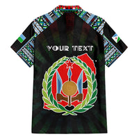 Personalized Djibouti Roots Family Matching Puletasi and Hawaiian Shirt African Map in Fingerprint and Tribal Colors