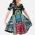 Personalized Djibouti Roots Family Matching Short Sleeve Bodycon Dress and Hawaiian Shirt African Map in Fingerprint and Tribal Colors