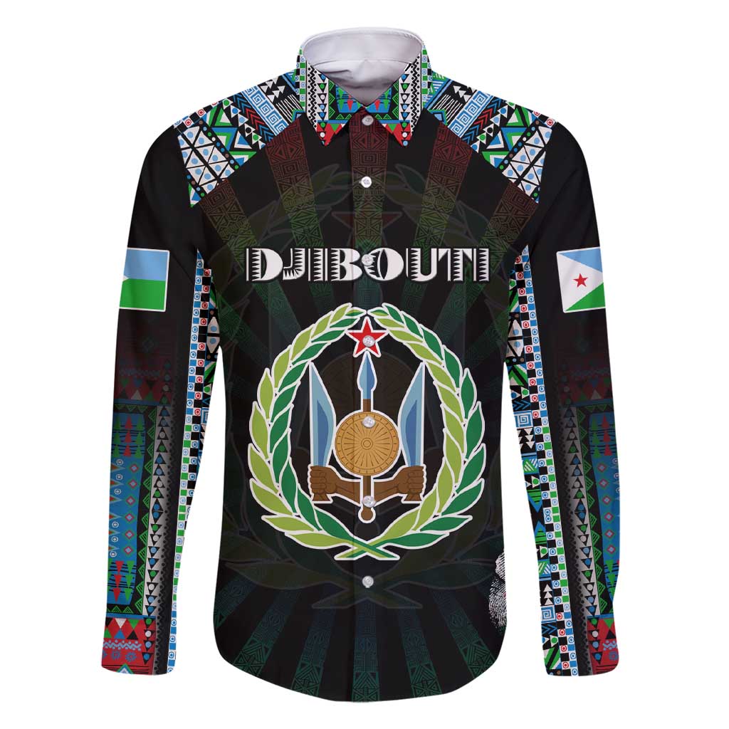 Personalized Djibouti Roots Family Matching Short Sleeve Bodycon Dress and Hawaiian Shirt African Map in Fingerprint and Tribal Colors