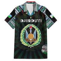 Personalized Djibouti Roots Family Matching Tank Maxi Dress and Hawaiian Shirt African Map in Fingerprint and Tribal Colors