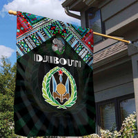 Djibouti Roots Garden Flag African Map in Fingerprint and Tribal Colors