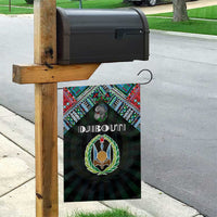 Djibouti Roots Garden Flag African Map in Fingerprint and Tribal Colors