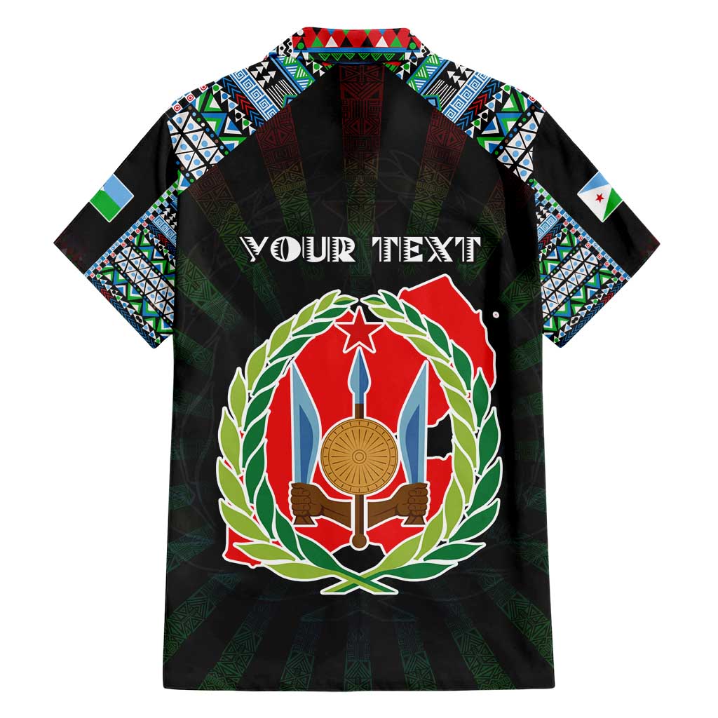 Personalized Djibouti Roots Hawaiian Shirt African Map in Fingerprint and Tribal Colors