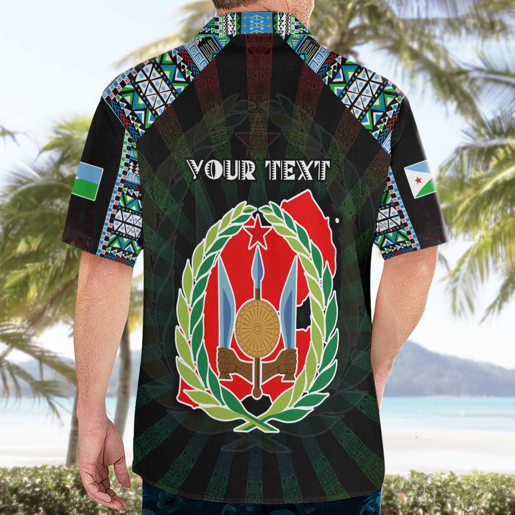 Personalized Djibouti Roots Hawaiian Shirt African Map in Fingerprint and Tribal Colors