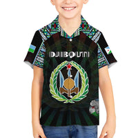 Personalized Djibouti Roots Kid Hawaiian Shirt African Map in Fingerprint and Tribal Colors