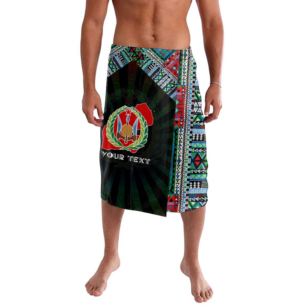 Personalized Djibouti Roots Lavalava African Map in Fingerprint and Tribal Colors