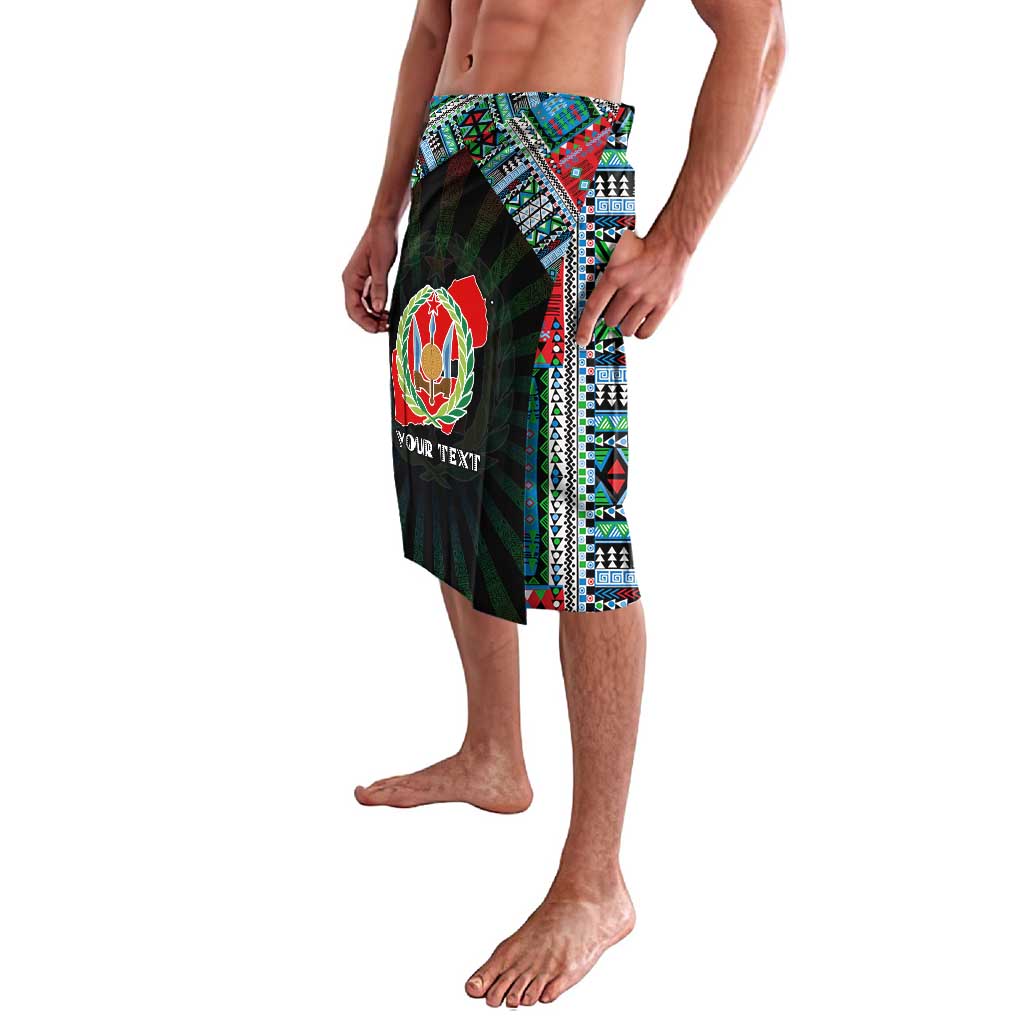 Personalized Djibouti Roots Lavalava African Map in Fingerprint and Tribal Colors