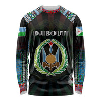 Personalized Djibouti Roots Long Sleeve Shirt African Map in Fingerprint and Tribal Colors