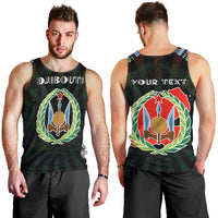 Personalized Djibouti Roots Men Tank Top African Map in Fingerprint and Tribal Colors