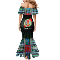 Personalized Djibouti Roots Mermaid Dress African Map in Fingerprint and Tribal Colors