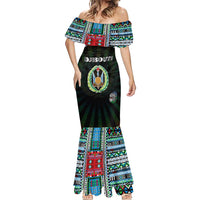 Personalized Djibouti Roots Mermaid Dress African Map in Fingerprint and Tribal Colors