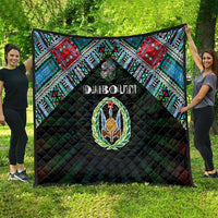 Djibouti Roots Quilt African Map in Fingerprint and Tribal Colors