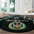 Djibouti Roots Round Carpet African Map in Fingerprint and Tribal Colors