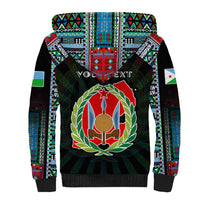 Personalized Djibouti Roots Sherpa Hoodie African Map in Fingerprint and Tribal Colors