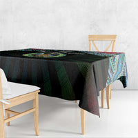 Djibouti Roots Tablecloth African Map in Fingerprint and Tribal Colors
