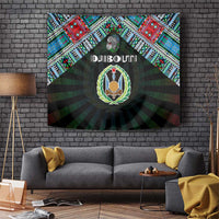 Djibouti Roots Tapestry African Map in Fingerprint and Tribal Colors