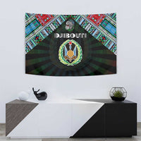 Djibouti Roots Tapestry African Map in Fingerprint and Tribal Colors