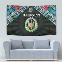 Djibouti Roots Tapestry African Map in Fingerprint and Tribal Colors