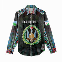 Personalized Djibouti Roots Women Casual Shirt African Map in Fingerprint and Tribal Colors