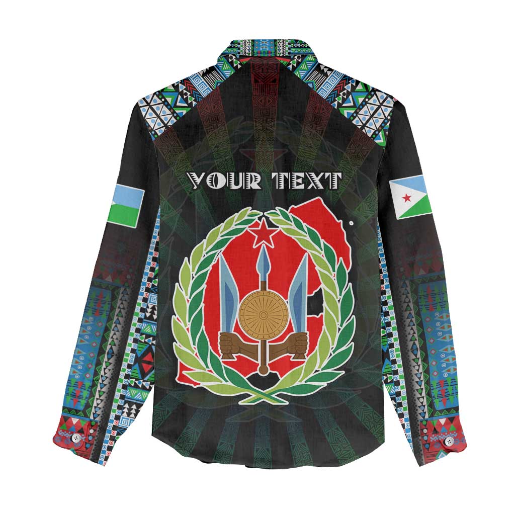 Personalized Djibouti Roots Women Casual Shirt African Map in Fingerprint and Tribal Colors