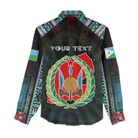 Personalized Djibouti Roots Women Casual Shirt African Map in Fingerprint and Tribal Colors