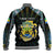 Personalized Gabon Roots Baseball Jacket African Map in Fingerprint and Tribal Colors
