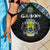 Gabon Roots Beach Blanket African Map in Fingerprint and Tribal Colors