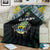 Gabon Roots Blanket African Map in Fingerprint and Tribal Colors