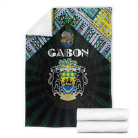 Gabon Roots Blanket African Map in Fingerprint and Tribal Colors