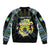 Personalized Gabon Roots Bomber Jacket African Map in Fingerprint and Tribal Colors