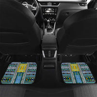 Gabon Roots Car Mats African Map in Fingerprint and Tribal Colors