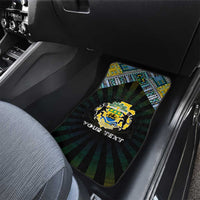 Gabon Roots Car Mats African Map in Fingerprint and Tribal Colors