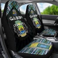 Gabon Roots Car Seat Cover African Map in Fingerprint and Tribal Colors