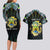 Personalized Gabon Roots Couples Matching Long Sleeve Bodycon Dress and Hawaiian Shirt African Map in Fingerprint and Tribal Colors