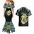 Personalized Gabon Roots Couples Matching Mermaid Dress and Hawaiian Shirt African Map in Fingerprint and Tribal Colors