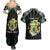 Personalized Gabon Roots Couples Matching Summer Maxi Dress and Hawaiian Shirt African Map in Fingerprint and Tribal Colors