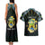 Personalized Gabon Roots Couples Matching Tank Maxi Dress and Hawaiian Shirt African Map in Fingerprint and Tribal Colors