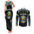 Personalized Gabon Roots Couples Matching Tank Maxi Dress and Long Sleeve Button Shirt African Map in Fingerprint and Tribal Colors
