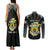 Personalized Gabon Roots Couples Matching Tank Maxi Dress and Long Sleeve Button Shirt African Map in Fingerprint and Tribal Colors
