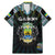 Personalized Gabon Roots Family Matching Mermaid Dress and Hawaiian Shirt African Map in Fingerprint and Tribal Colors