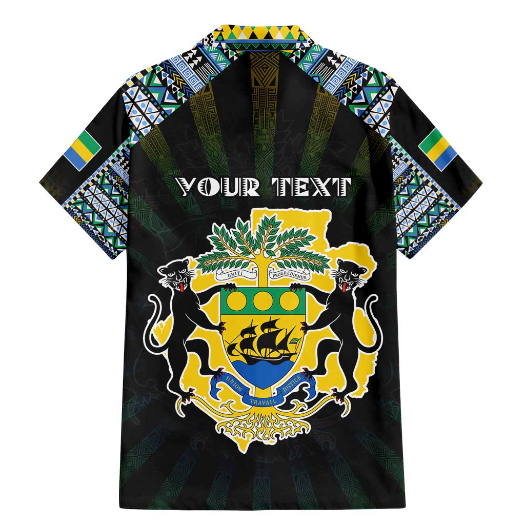 Personalized Gabon Roots Family Matching Mermaid Dress and Hawaiian Shirt African Map in Fingerprint and Tribal Colors