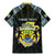 Personalized Gabon Roots Family Matching Mermaid Dress and Hawaiian Shirt African Map in Fingerprint and Tribal Colors