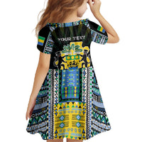 Personalized Gabon Roots Family Matching Off The Shoulder Long Sleeve Dress and Hawaiian Shirt African Map in Fingerprint and Tribal Colors