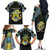 Personalized Gabon Roots Family Matching Off The Shoulder Long Sleeve Dress and Hawaiian Shirt African Map in Fingerprint and Tribal Colors