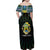 Personalized Gabon Roots Family Matching Off Shoulder Maxi Dress and Hawaiian Shirt African Map in Fingerprint and Tribal Colors